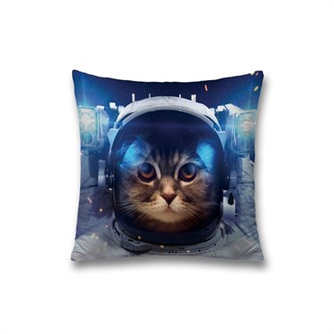 Наволочка декоративная «Кошка в космосе», размер 45 х 45 см, вшитая молния - фото 52066