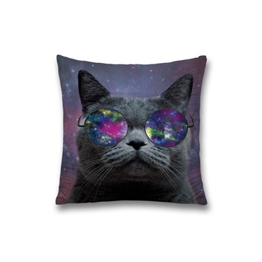 Наволочка декоративная «Кот в очках», размер 45 х 45 см, вшитая молния - фото 52072