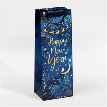 Пакет под бутылку «Новогодний космос», 13 × 36 × 10 см - фото 52690