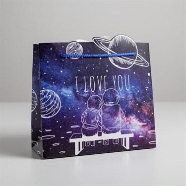 Пакет подарочный «I love you», 25 × 26 × 10 см - фото 53249