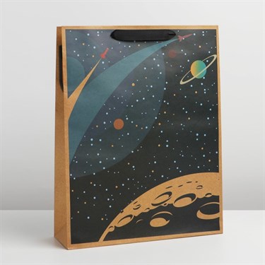 Пакет крафтовый вертикальный «Космос», L 31 × 40 × 11,5 см - фото 55081