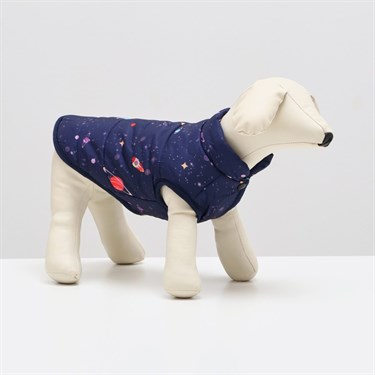 Куртка для собак "Космос", размер M,  темно-синяя (ДС 30, ОШ 26, ОГ 38 см) - фото 56943