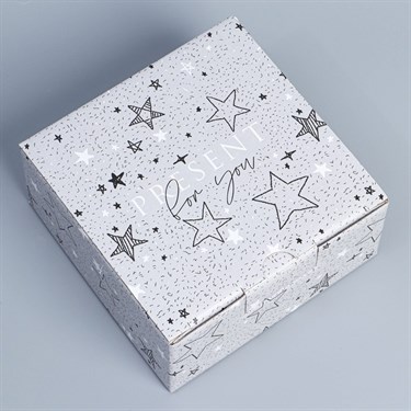 Коробка сборная «Звёзды», 15 х 15 х 7 см - фото 57500