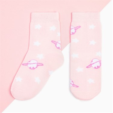 Носки для девочки KAFTAN «Космос», размер 14-16 см, цвет розовый - фото 57582