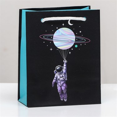 Пакет подарочный "Космонавт" 11,5 х 14,5 х 6,5 см - фото 58018