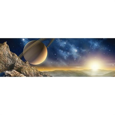 Фотообои "Космос, Сатурн, восход" 3-А-327 (1 полотно), 440x150 см