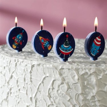 Набор свечей в торт "Космос", 4×4,4см, 4 шт