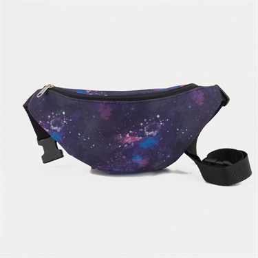 Поясная сумка на молнии, наружный карман, цвет фиолетовый