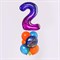 Букет из шаров «День рождения – космос. 2 года», фольга, латекс, набор 7 шт. - фото 53364