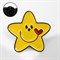 Значок "Звезда" с улыбкой, цвет жёлто-красный в чёрном металле - фото 56002
