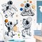 Наклейка пластик интерьерная цветная "Космонавты и спорт" набор 2 листа - фото 56714